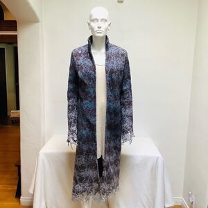 LOTTA STENSSON HANDMADE ARTIST WOVEN FULL LENGHT COAT  VINTAGE EUC MEDIUM